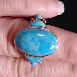 Southwest style Turquoise ring/ scarf slide